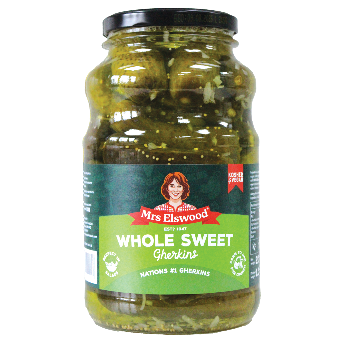 MRS ELSWOOD מלפפונים שלמים מתוקים