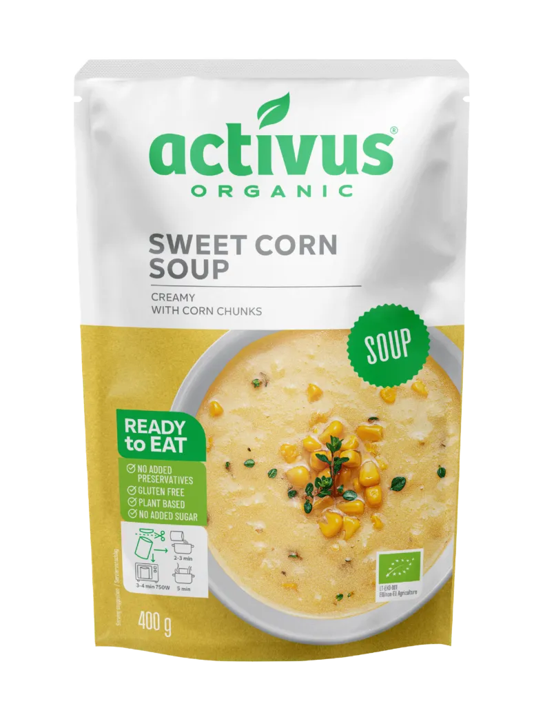 ACTIVUS מרק תירס אורגני במקרם קרמי
