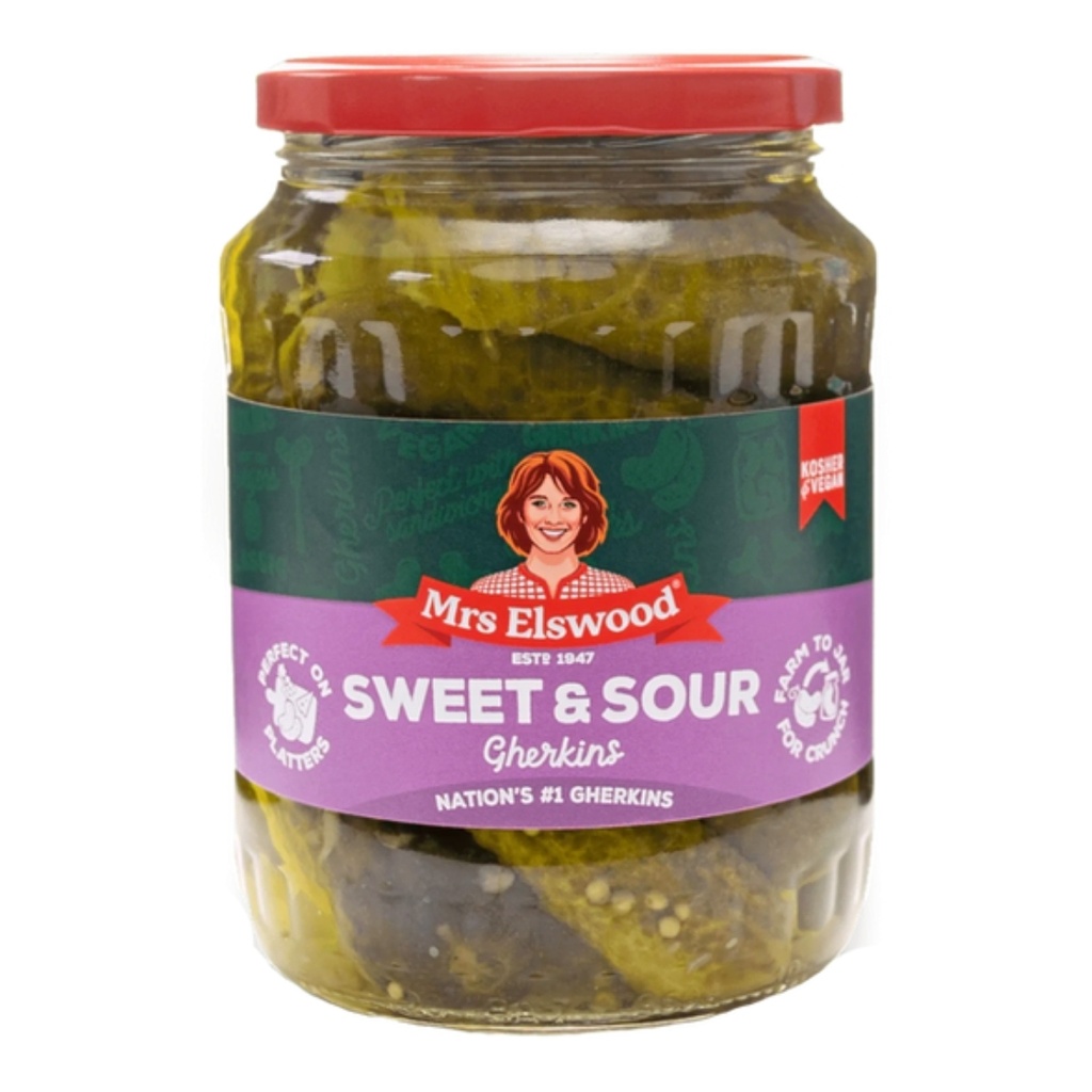 MRS ELSWOOD מלפפונים כבושים בחומץ חמוץ מתוק